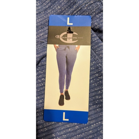 Champion Elite Blue Heather Space Dye Jogger Pants Large New - Picture 3 of 8